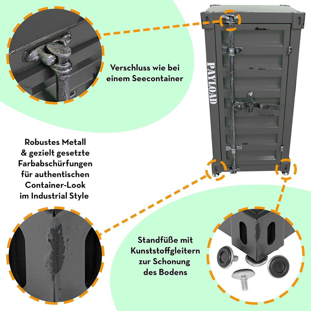 Büttner Kommode Sideboard Highboard Spind Metallschrank Kasten Kommodenschrank Stauraum Regal im Ind