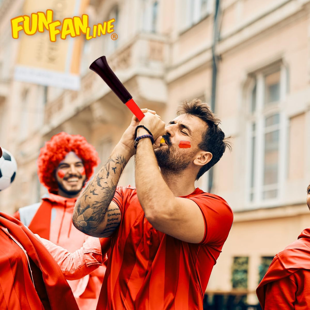 FUN FAN LINE - Pack x3 Plastik Vuvuzela Trompeten. Zubehör für Fussball- und Sportfeste. Geräuschvol