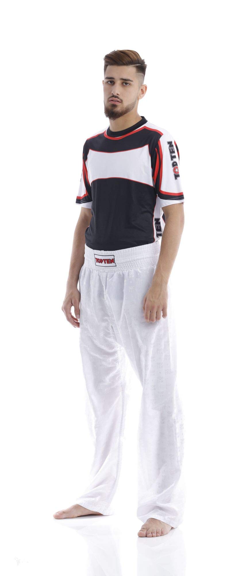 TOP TEN Kickboxhose „Classic“ L Weiss - Weiss, L Weiss - Weiss