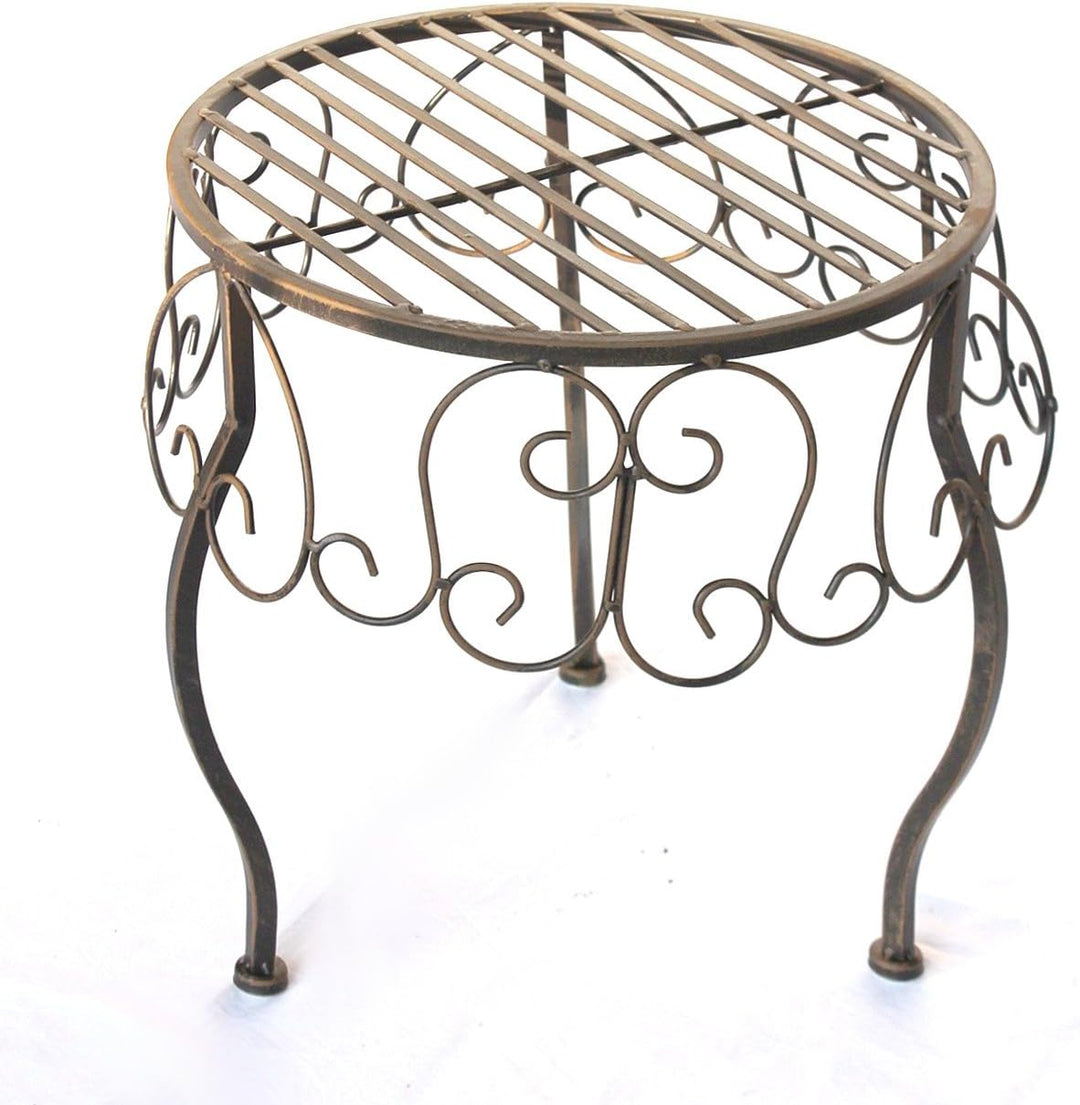 DanDiBo Blumenhocker Metall Braun Rund 35 cm Blumenständer 140129 XL Beistelltisch Pflanzenständer K