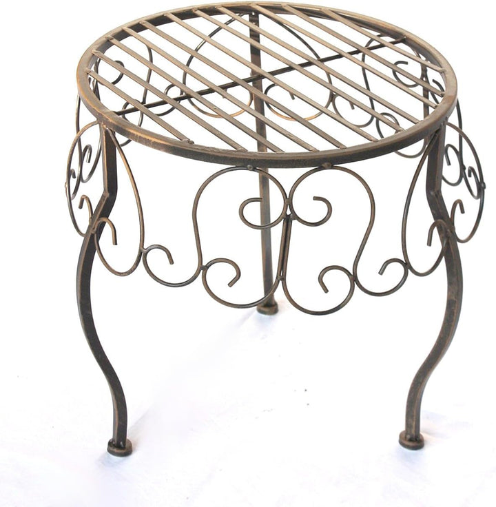 DanDiBo Blumenhocker Metall Braun Rund 35 cm Blumenständer 140129 XL Beistelltisch Pflanzenständer K
