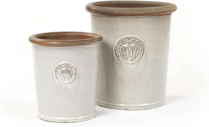 Teramico Pflanzgefäss Blumentopf Übertopf mit Kronen 25 x 28cm aus Keramik hochwertig glasiert -abso