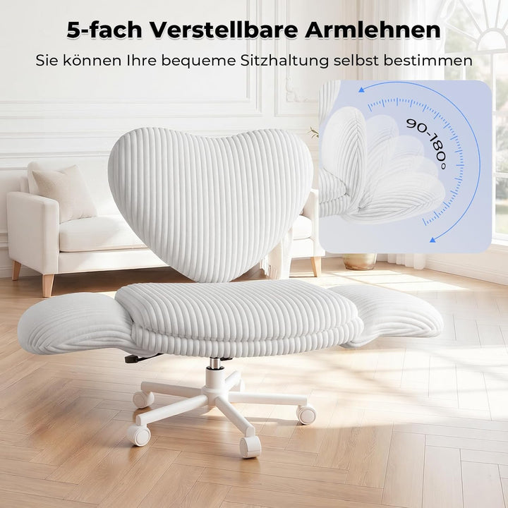 HOMRELEXA Bürostuhl Ergonomisch, mit Klappbarer Tischplatte, Breiter Schreibtischstuhl mit 5-stufig