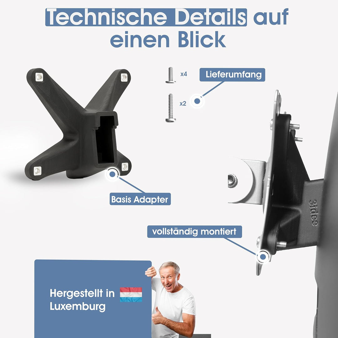 3IDEE VESA Adapter, VESA Mount kompatibel mit HP All-in-One PC (ProOne 440 G9, 24-f0006ng) - VESA Ha