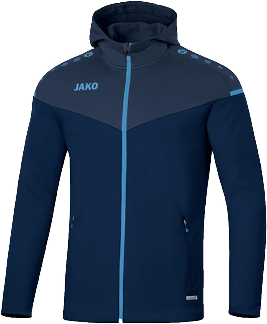 JAKO Damen Champ 2.0 Kapuzenjacke 36 Marine/Darkblue/Skyblue, 36 Marine/Darkblue/Skyblue