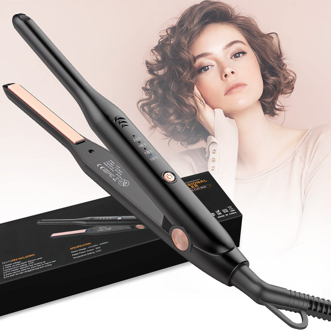 HyAdierTech Mini Glätteisen, 2 in 1Glätteisen Locken und Glätten, PTC-Heizelement Haarglätter, 150-2