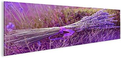 islandburner Bild Bilder auf Leinwand Lavendel Bouquet Panorama XXL Poster Leinwandbild Wandbild Dek