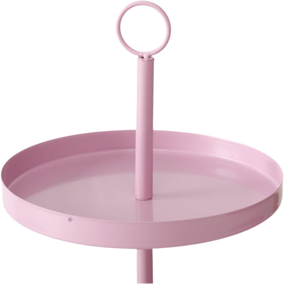 Deko Etagere Samina in Hellrosa – Elegantes Accessoire, 34 cm Höhe, 30 cm Durchmesser, 2 Etagen, lac