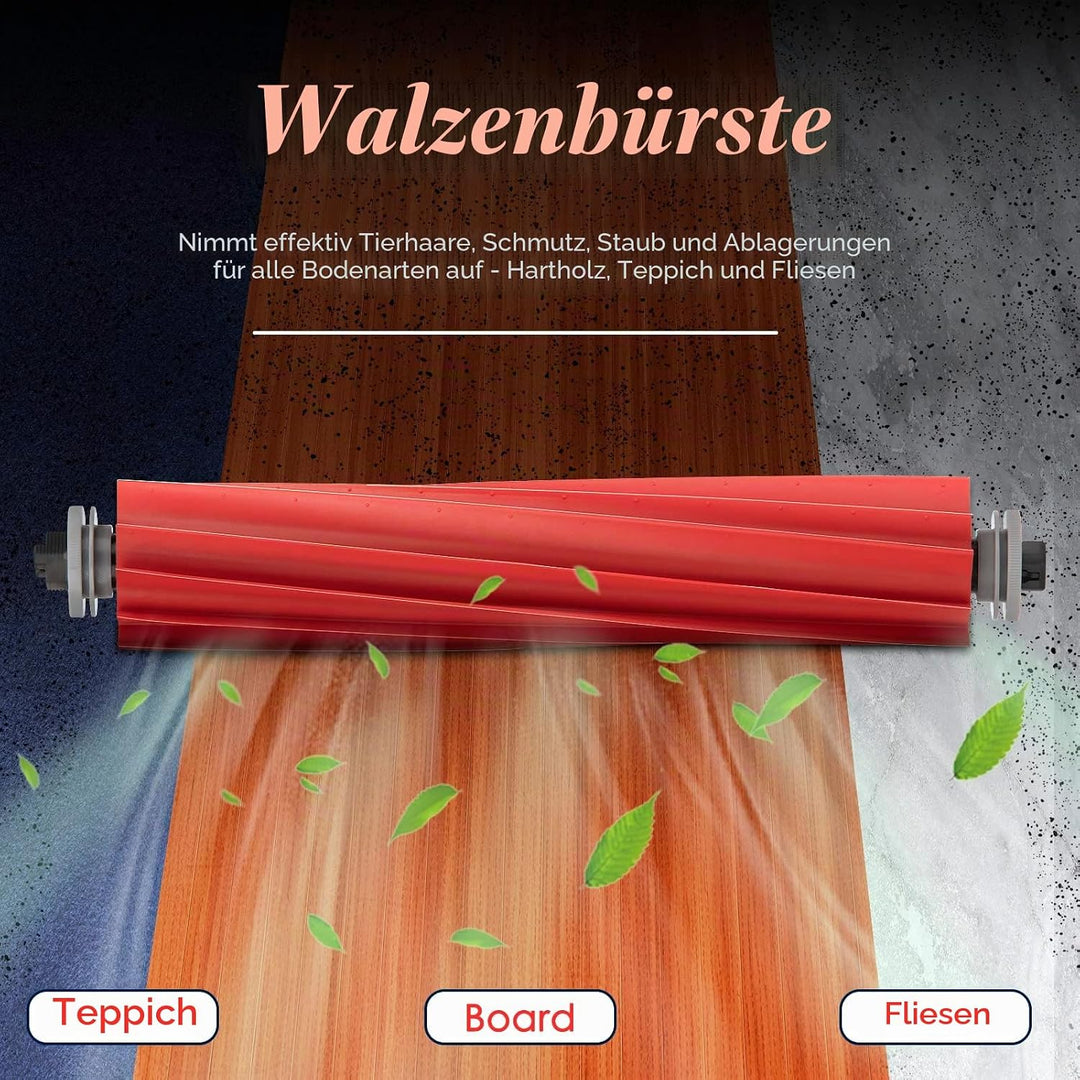 (4 Stück) Walzenbürsten Gummi Hauptbürste Ersatzteile für Roborock S7 S7+ S7 MaxV S7 MaxV Plus S7 Ma