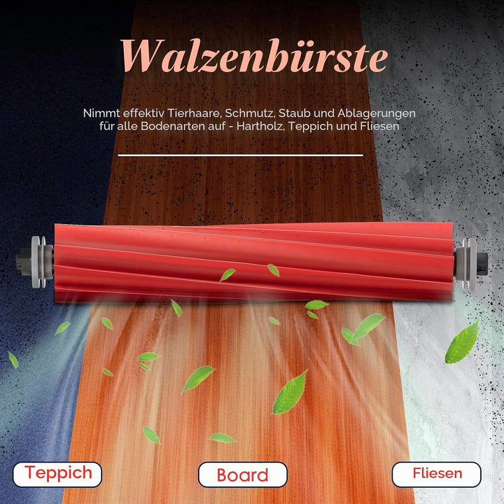 (4 Stück) Walzenbürsten Gummi Hauptbürste Ersatzteile für Roborock S7 S7+ S7 MaxV S7 MaxV Plus S7 Ma