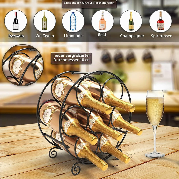 Weinregal Metall Schwarz Flaschenregal Wine Rack Weinflaschenhalter Schrank Shelf Weinhalter Weinstä