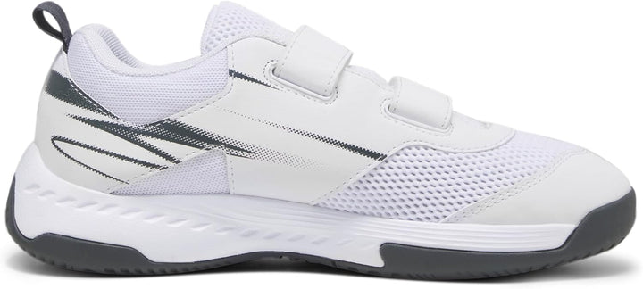 PUMA Unisex Kinder Varion Ii V JrIndoor Court Shoe 29 EU White Shadow Gray, 29 EU White Shadow Gray