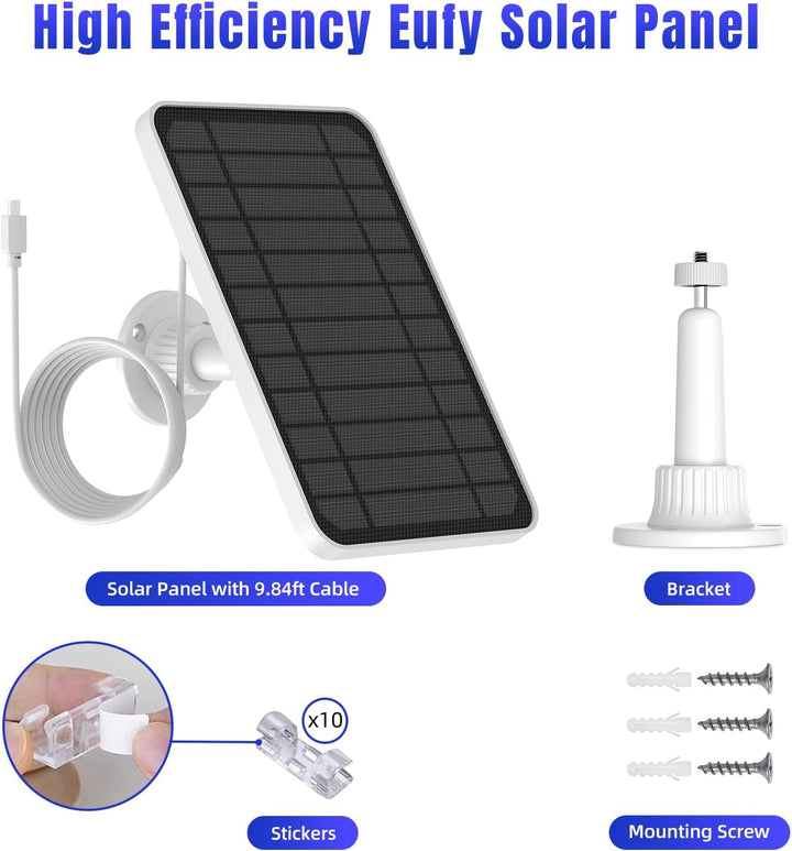 [1 pcs ] 5V 5W Solarmodul kompatibel mit Eufy cam 2C/Eufy 2C Pro/Eufy 2 Pro/Eufy 2/Eufy E20/Eufy E40