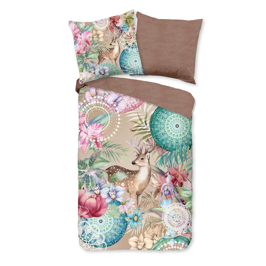 hip Biber Bettwäsche HEBE 135 cm x 200 cm braun-beige Braun-beige 135 cm x 200 cm, Braun-beige 135 c
