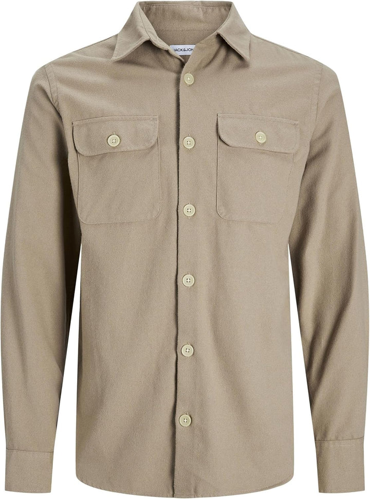 JACK & JONES Male Overshirt Comfort Fit Overshirt S Asphalt, S Asphalt