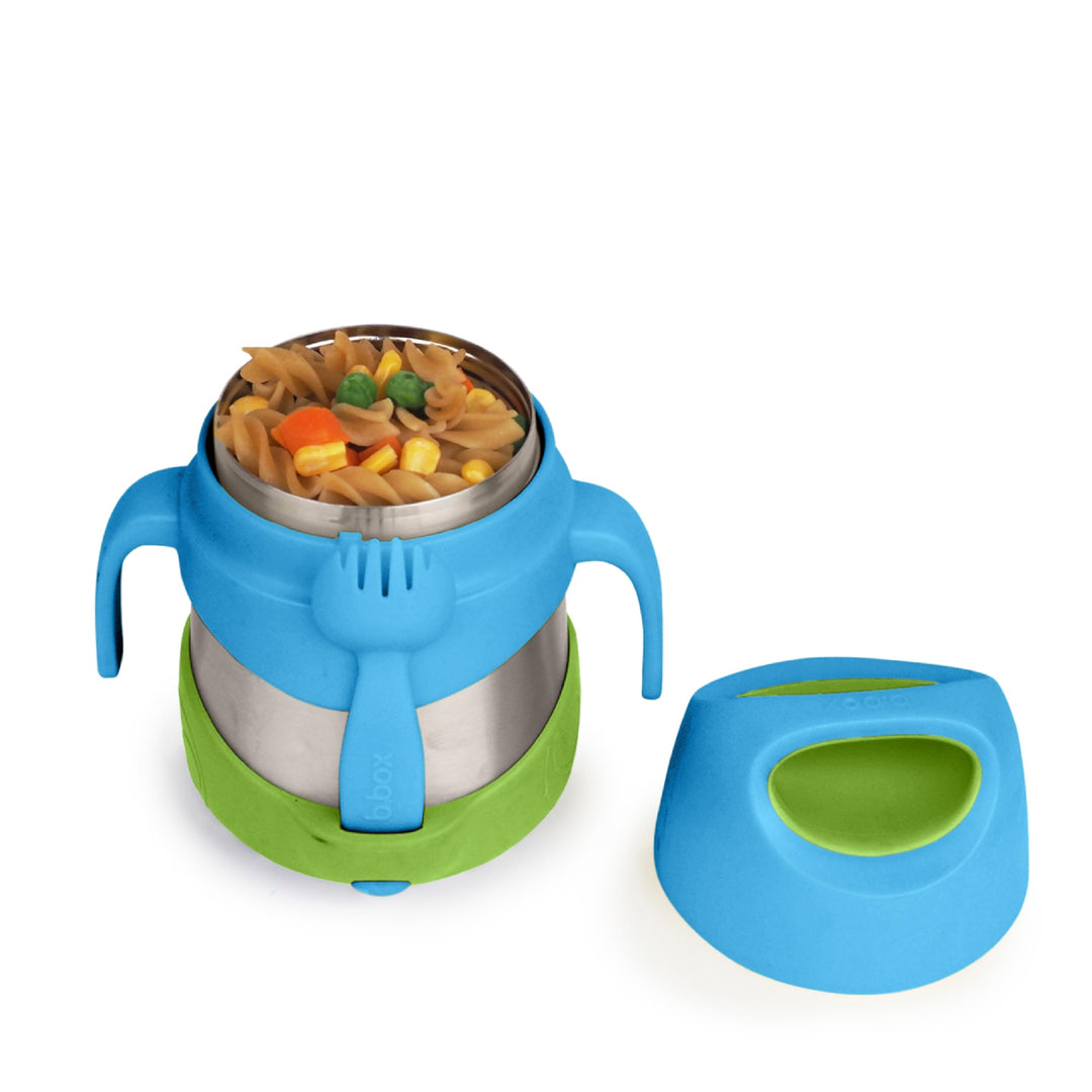 b.box Lunchbox, isoliert, mit abnehmbarem Griff, integrierter Gabel, Ocean Breeze, 1 Stück Blau, Bla