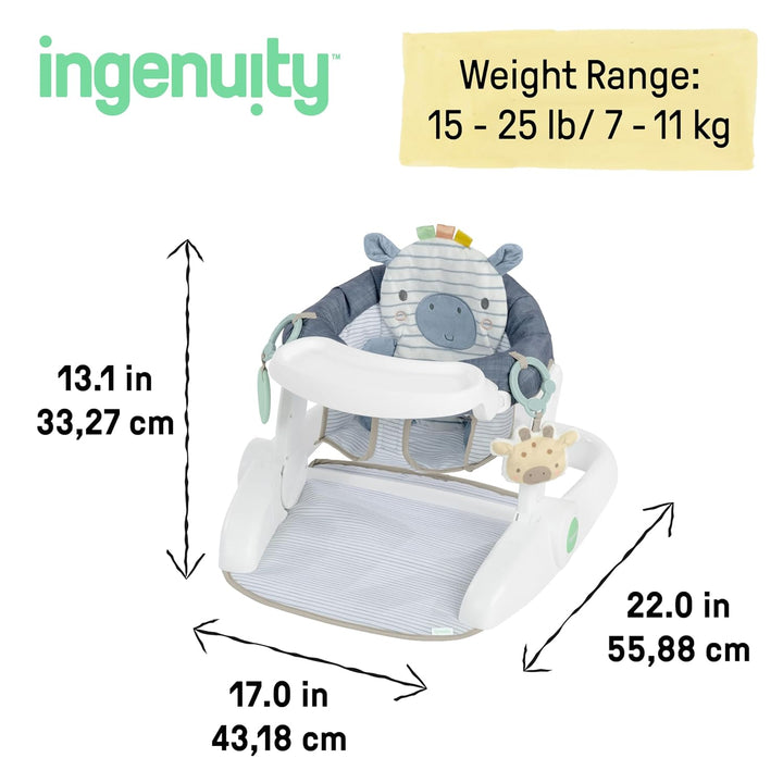 Ingenuity Prop Spot Sitzlernsitz Bodensitz für Baby, abnehmbares Tablett, 2 verknüpfbare Spielzeuge,