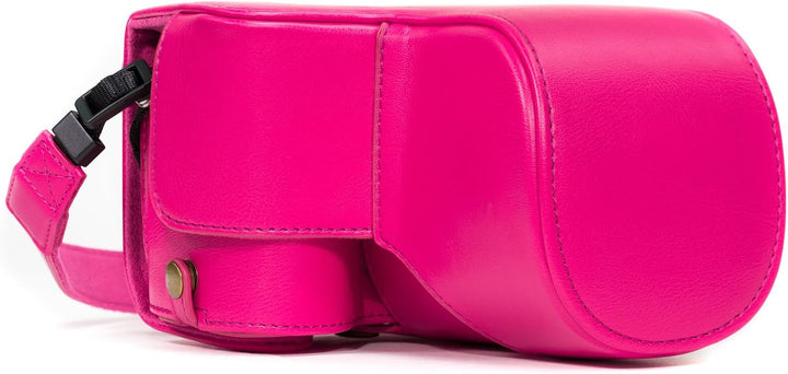 MegaGear Sony Alpha A6500 (up to 16-70mm Objektiv) Ever Ready Leder Kamera-Case mit Trageriemen und