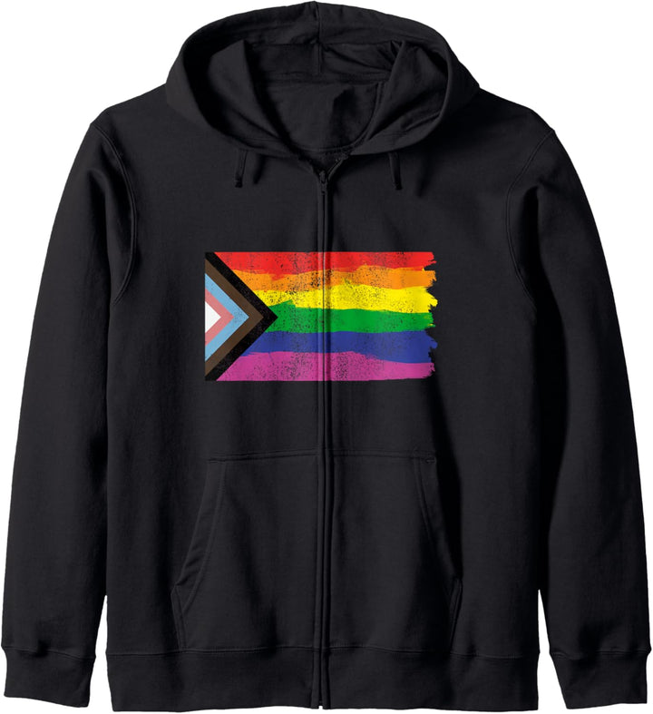 Stolz Monat LGTBQ Regenbogen Schwarz Stolz Flagge Kapuzenjacke