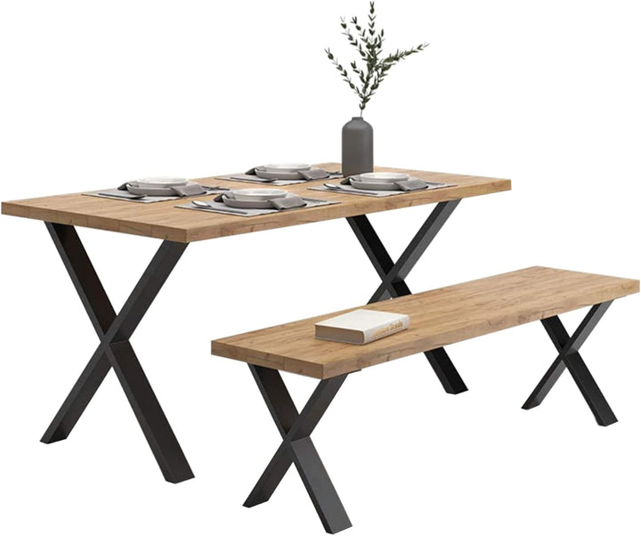 [en.casa] Tischgestell Maribo 72 x 55 cm Tischkufen im 2er Set für Esstische Tischbeine Möbelfüsse a