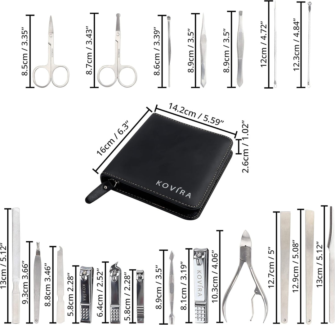 Maniküre-Pediküre-Set mit Nagelknipser (19-teilig) – Professionelles Maniküre-Set aus Edelstahl für