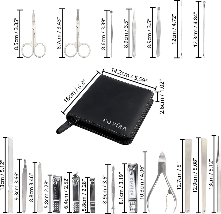 Maniküre-Pediküre-Set mit Nagelknipser (19-teilig) – Professionelles Maniküre-Set aus Edelstahl für