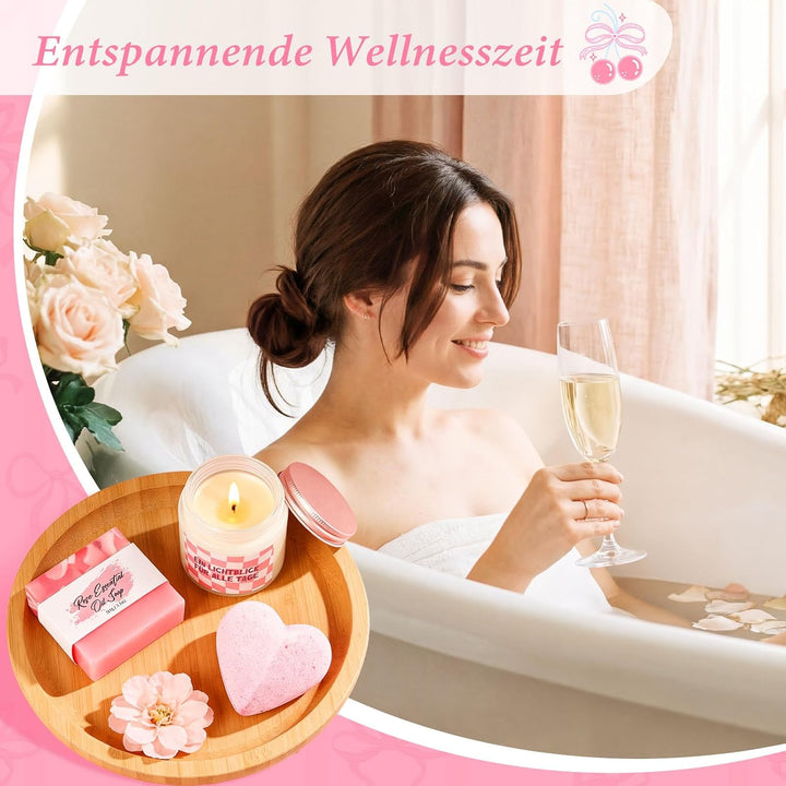 Geschenke für Frauen, Rosa Kleine Aufmerksamkeit für Freundin, Liebevolles Geschenkset für Geburtsta