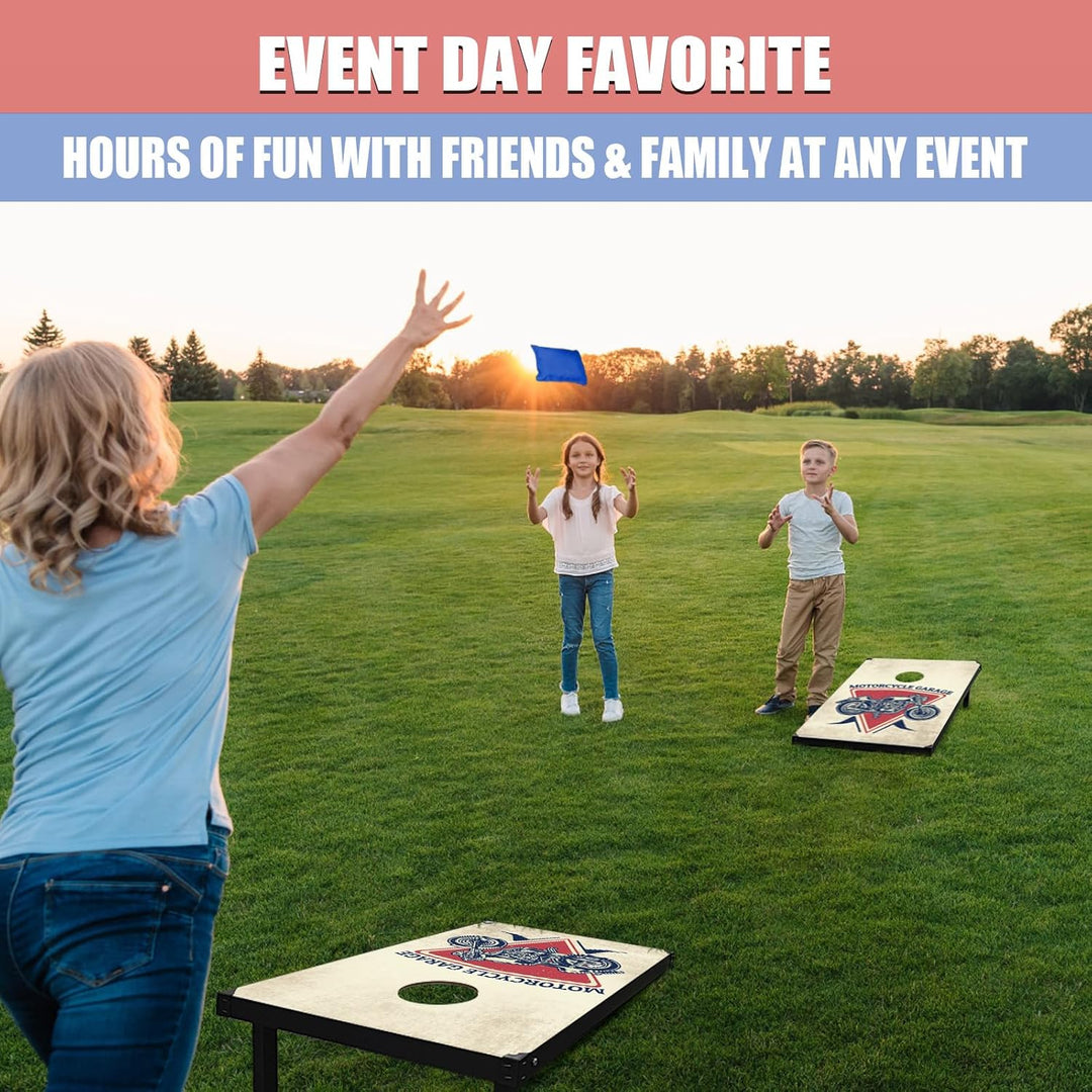 Cornhole Spiel Verordnung Grösse 91cmx60cm, Sackloch Spiel mit Corn Hole Spiel mit 2 Boards, 8 Wurfb