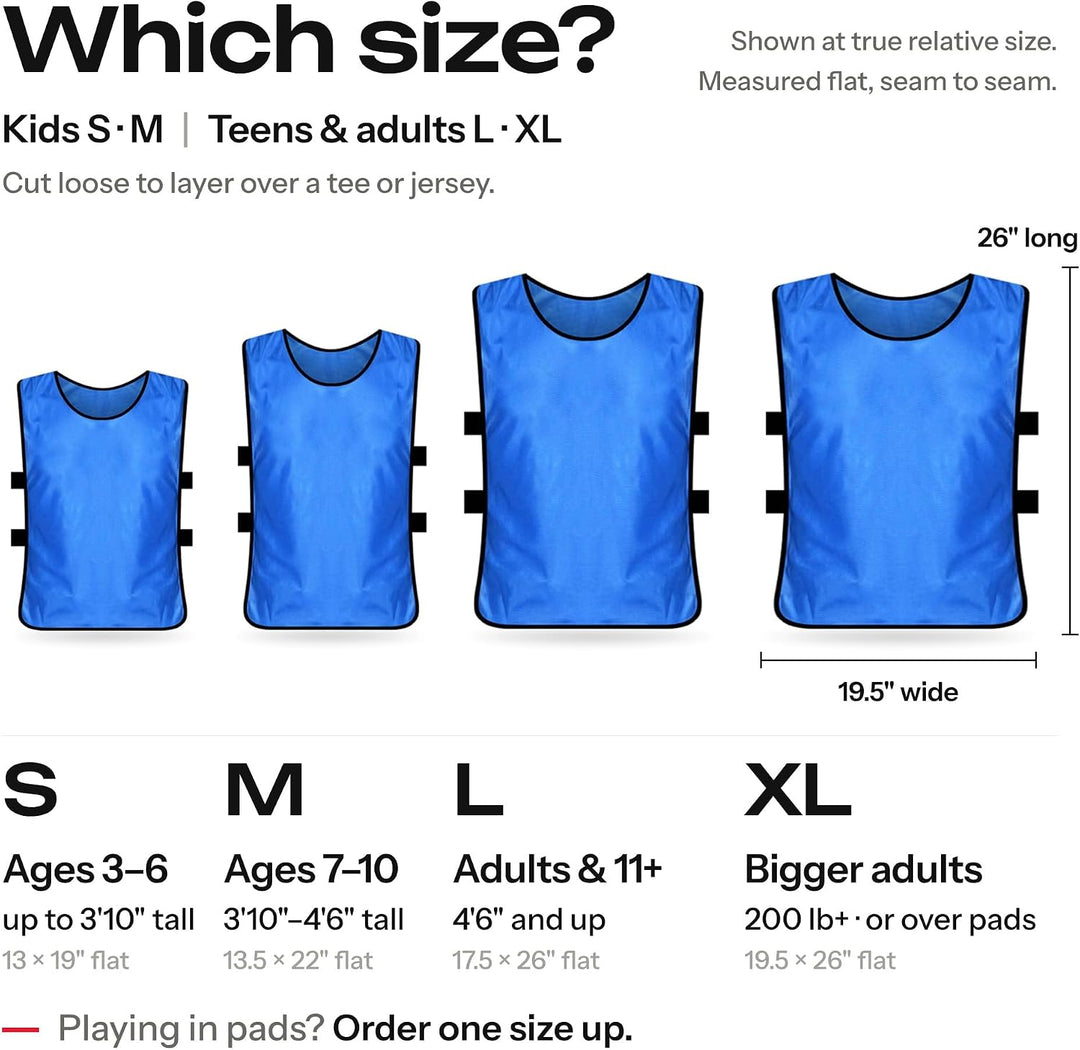 Sporttrikot für Kinder, Junioren und Erwachsene (12er Pack) Perfekt für Basketball, American Footbal