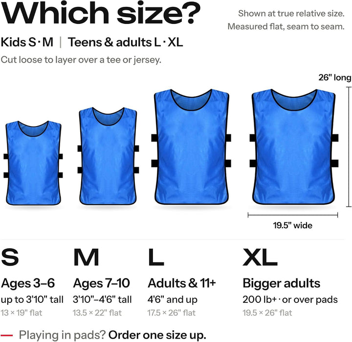 Sporttrikot für Kinder, Junioren und Erwachsene (12er Pack) Perfekt für Basketball, American Footbal