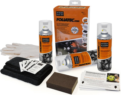 Foliatec Felgen 2K Lack Set, Schwarz Glänzend, 400 ml (3er Pack), Schwarz Glänzend