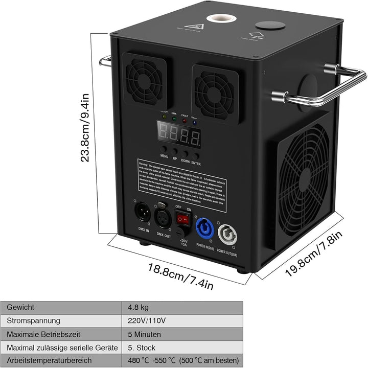 530W Pyrotechnikmaschinen,DMX Bühneneffekt Funkenmaschine mit Fernbedienung, kalte Funken Effekt Mas