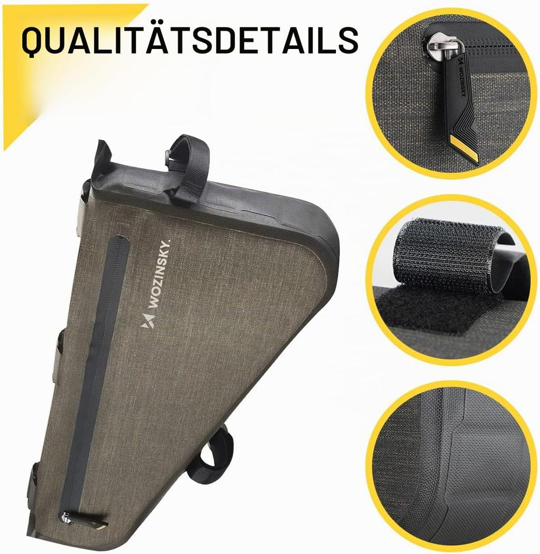 WOZINSKY Fahrradtasche Rahmentasche Wasserdicht Tasche für Fahrrad, Mountainbike, ebike, MTB, Rennra