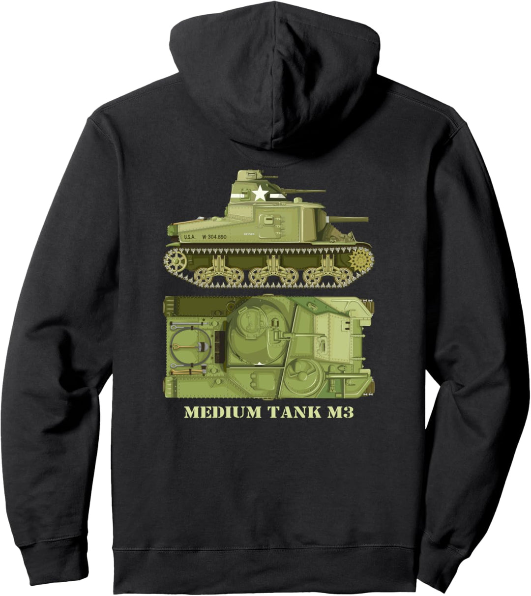 M3 Lee Medium Tank Amerikanisch WW2 Armee Panzer Pullover Hoodie