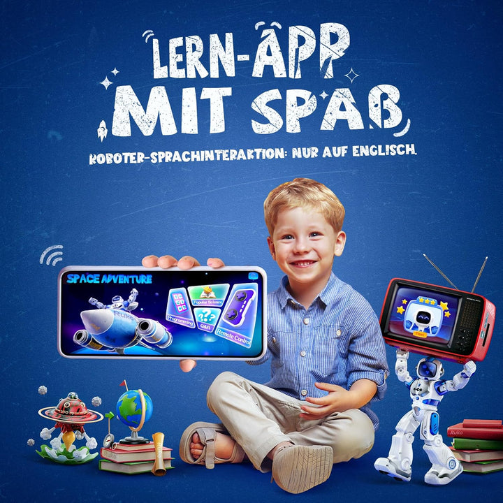Ruko 6088 Programmierbarer Roboter mit App-Steuerung, Fernbedienung und Gestensteuerung, Wiederaufla