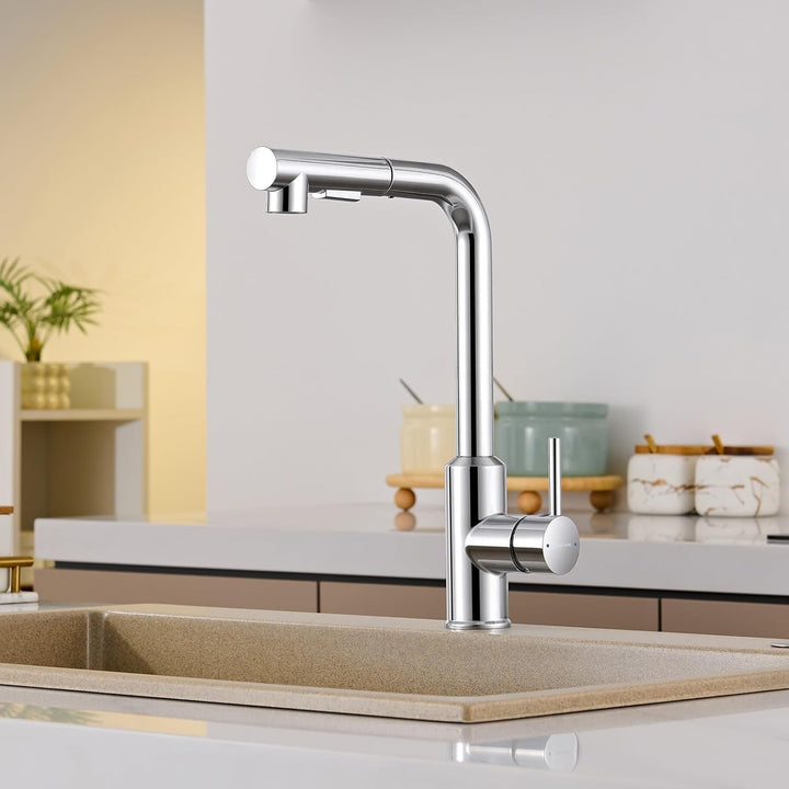 Hochdruck Wasserhahn Küche, Küchenarmatur Ausziehbar mit Brause, Spültischarmatur Küche, Legierung M