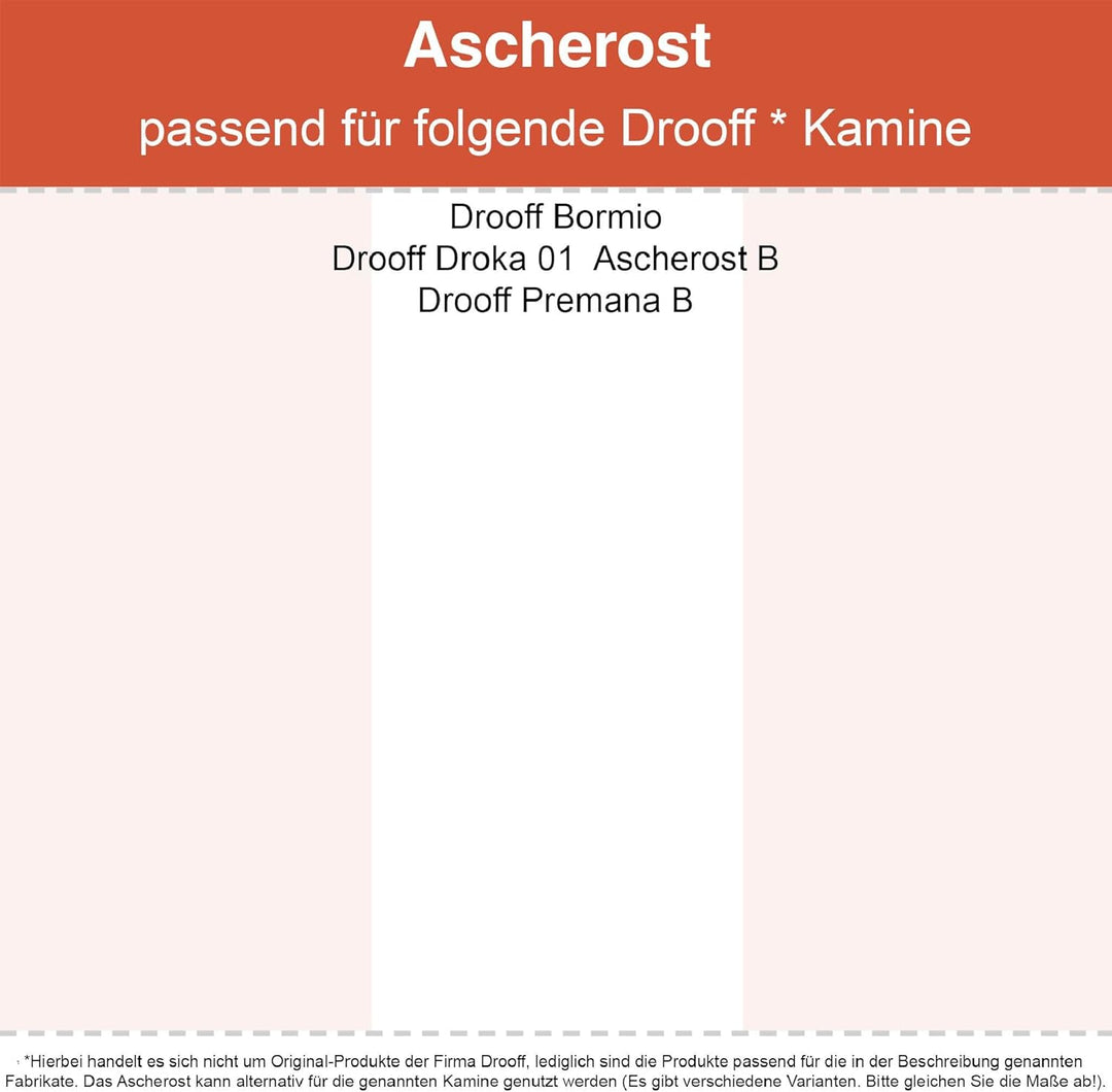 Kaminrost/Ascherost Rund Ø 200 x 10 mm passend für Drooff ** Kaminöfen inkl. Modellübersicht - Asche
