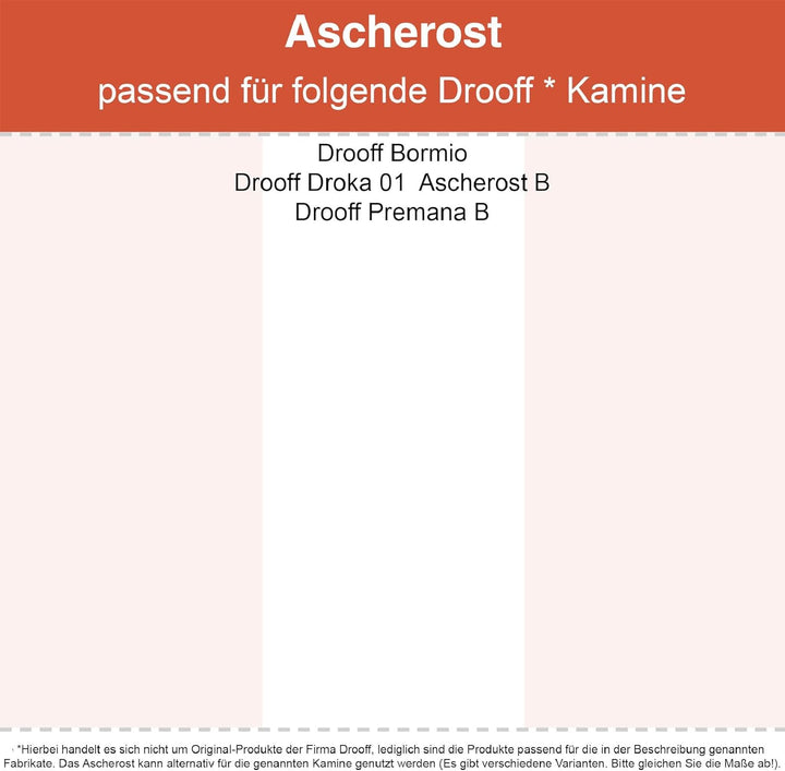 Kaminrost/Ascherost Rund Ø 200 x 10 mm passend für Drooff ** Kaminöfen inkl. Modellübersicht - Asche
