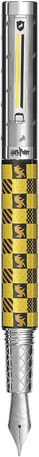 Montegrappa Harry Potter Hufflepuff Füllfederhalter aus Edelstahl, mit Hufflepuff Logo, in der Farbe