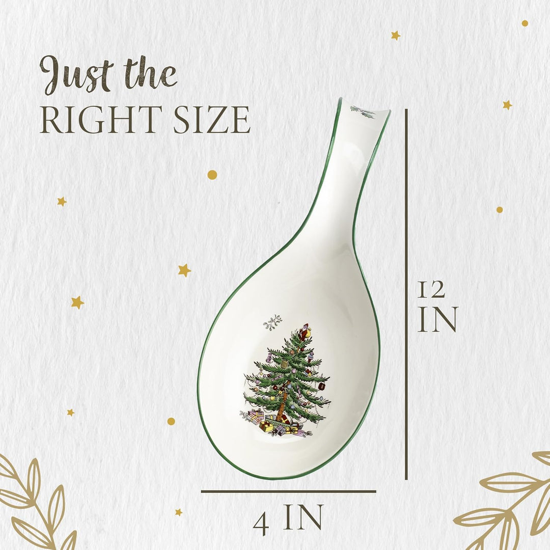 Spode Weihnachtsbaum-Löffelablage, 30,5 cm, festliche Kochutensilienablage, Weihnachtsspatel & Schöp