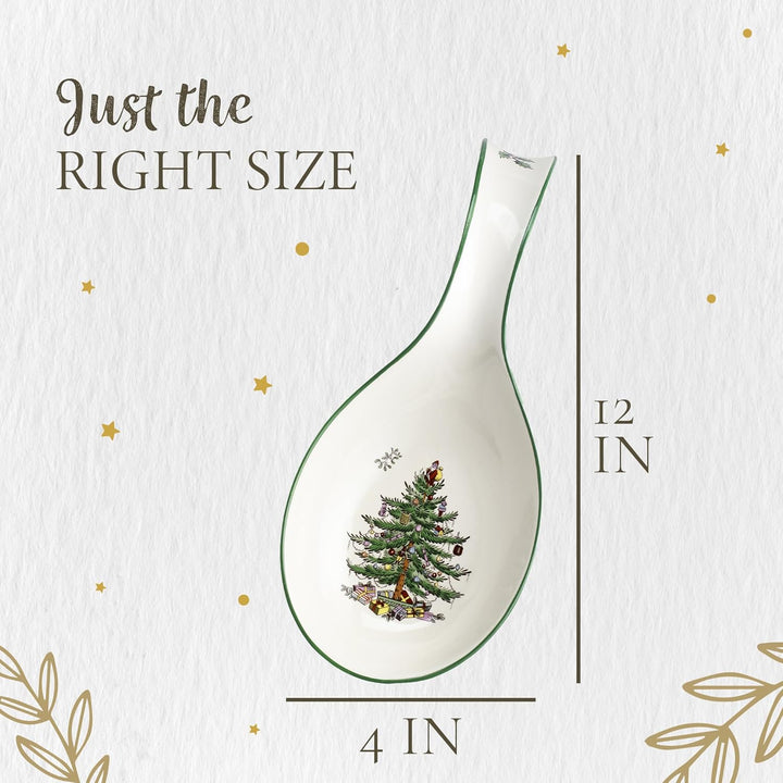 Spode Weihnachtsbaum-Löffelablage, 30,5 cm, festliche Kochutensilienablage, Weihnachtsspatel & Schöp