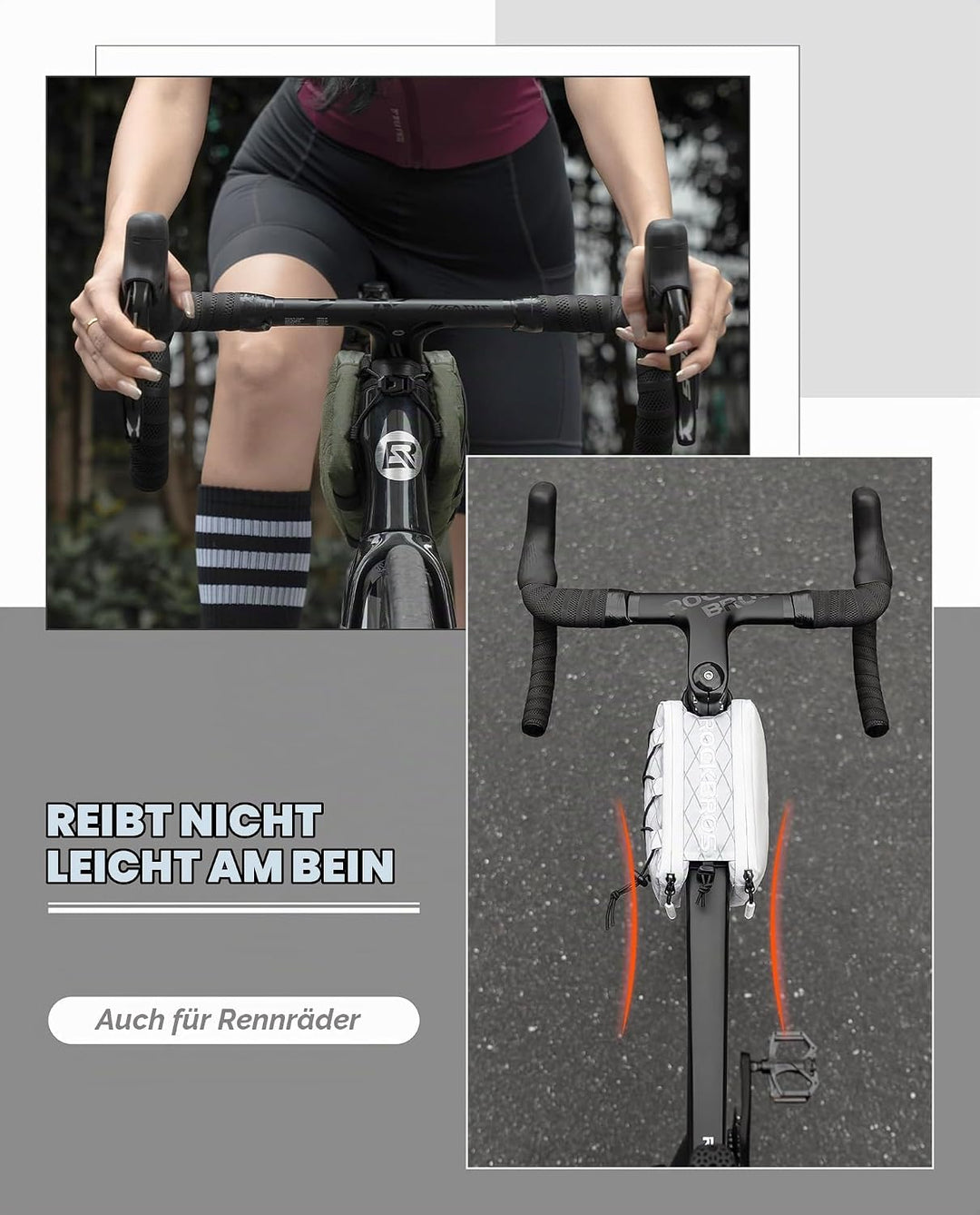 ROCKBROS Fahrrad Rahmentasche Fahrradtasche Rahmen Aufbewahrungstasche mit Schultergurt Oberrohrtasc