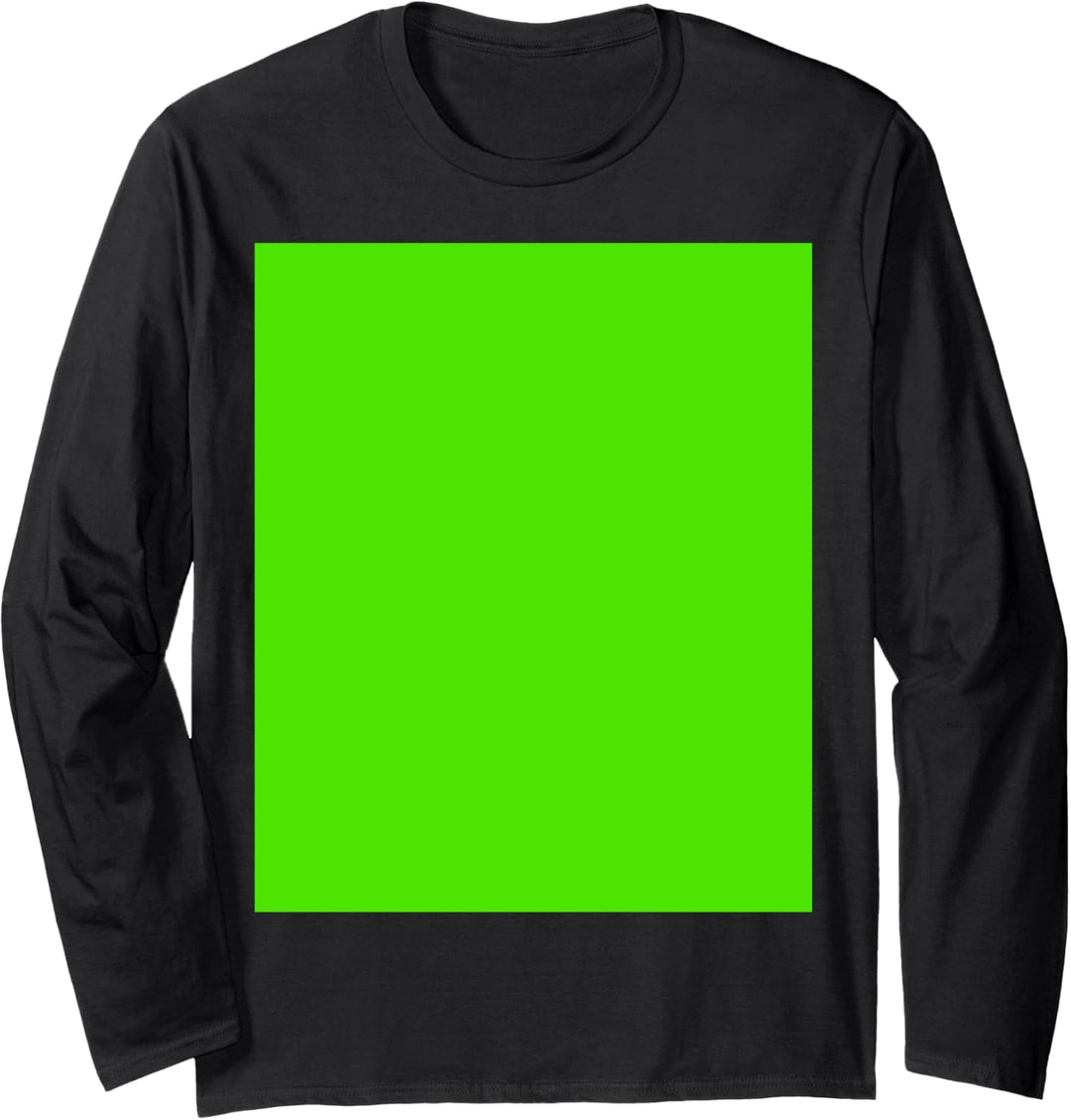 Grünes Siebdesign vorne und hinten Chroma Key Projektion Langarmshirt