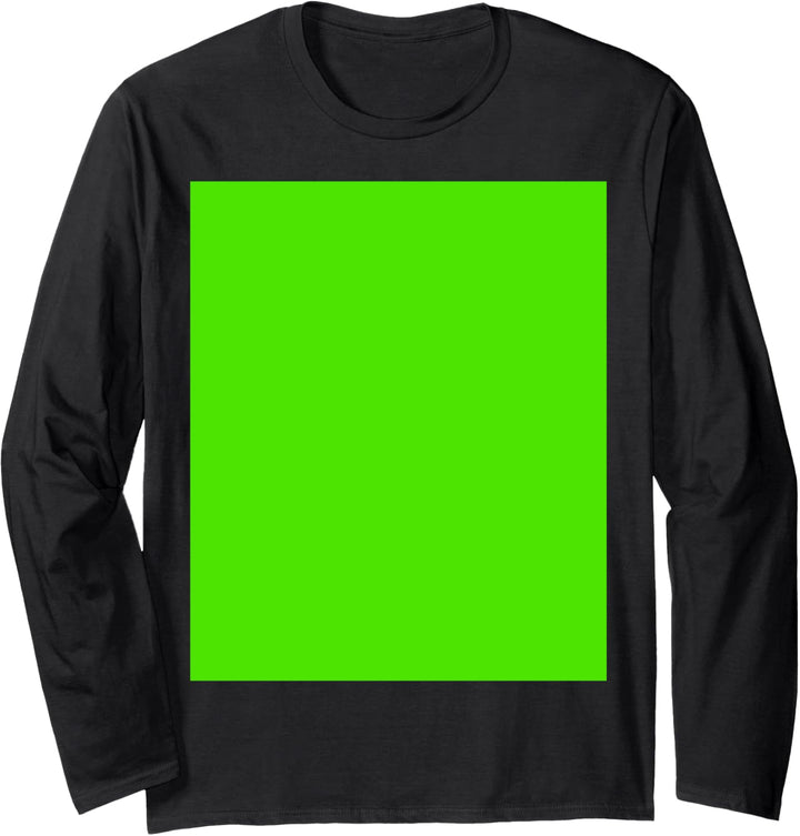 Grünes Siebdesign vorne und hinten Chroma Key Projektion Langarmshirt