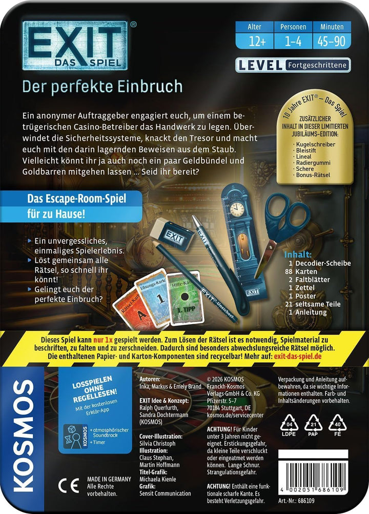 Kosmos EXIT - Das Spiel: Der perfekte Einbruch, Escape Room ab 12 Jahre