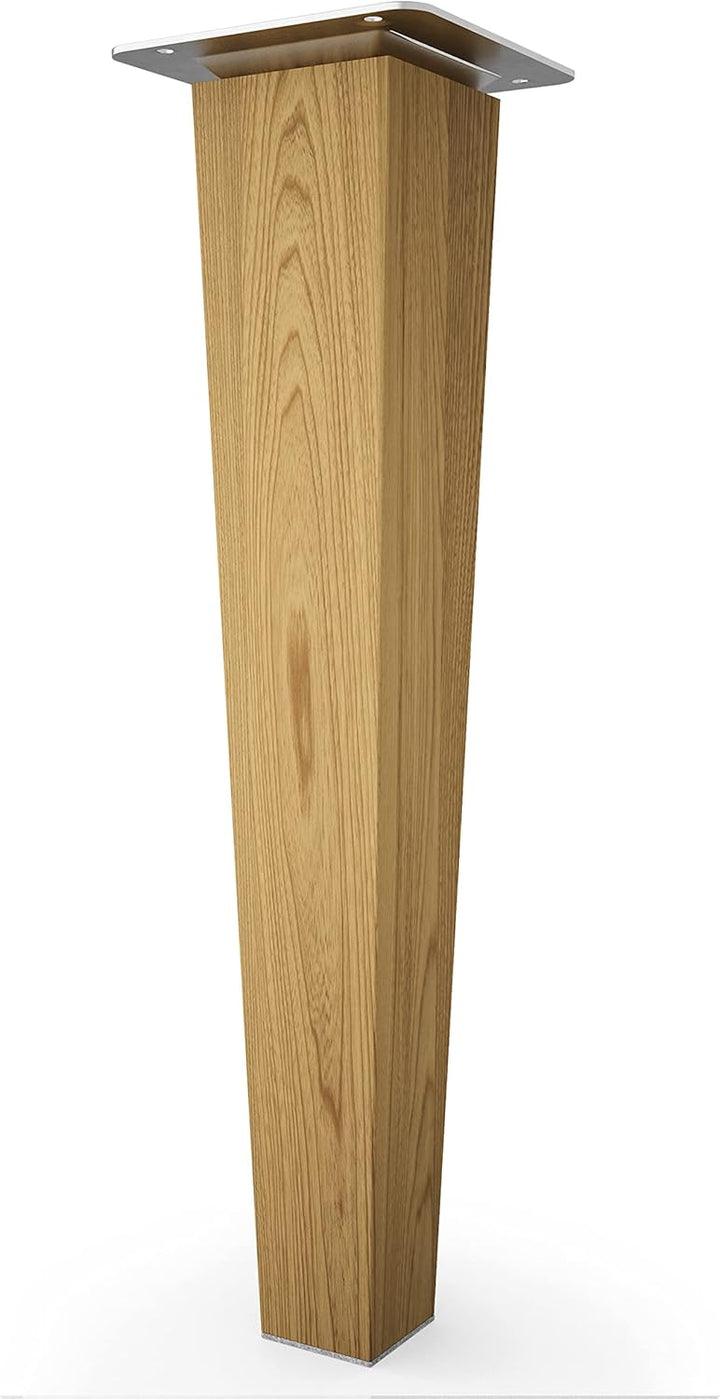 sossai® Holz-Tischbeine - Clif Square | Öl-Finish | Höhe: 25 cm | HMF3 | eckig, konisch (gerade Ausf