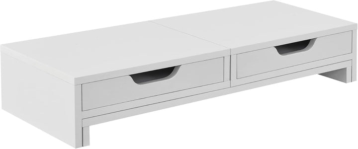 [en.casa] Monitorständer Marttila mit 2 Schubladen Monitorerhöhung 60x22x11cm Bildschirmerhöhung für