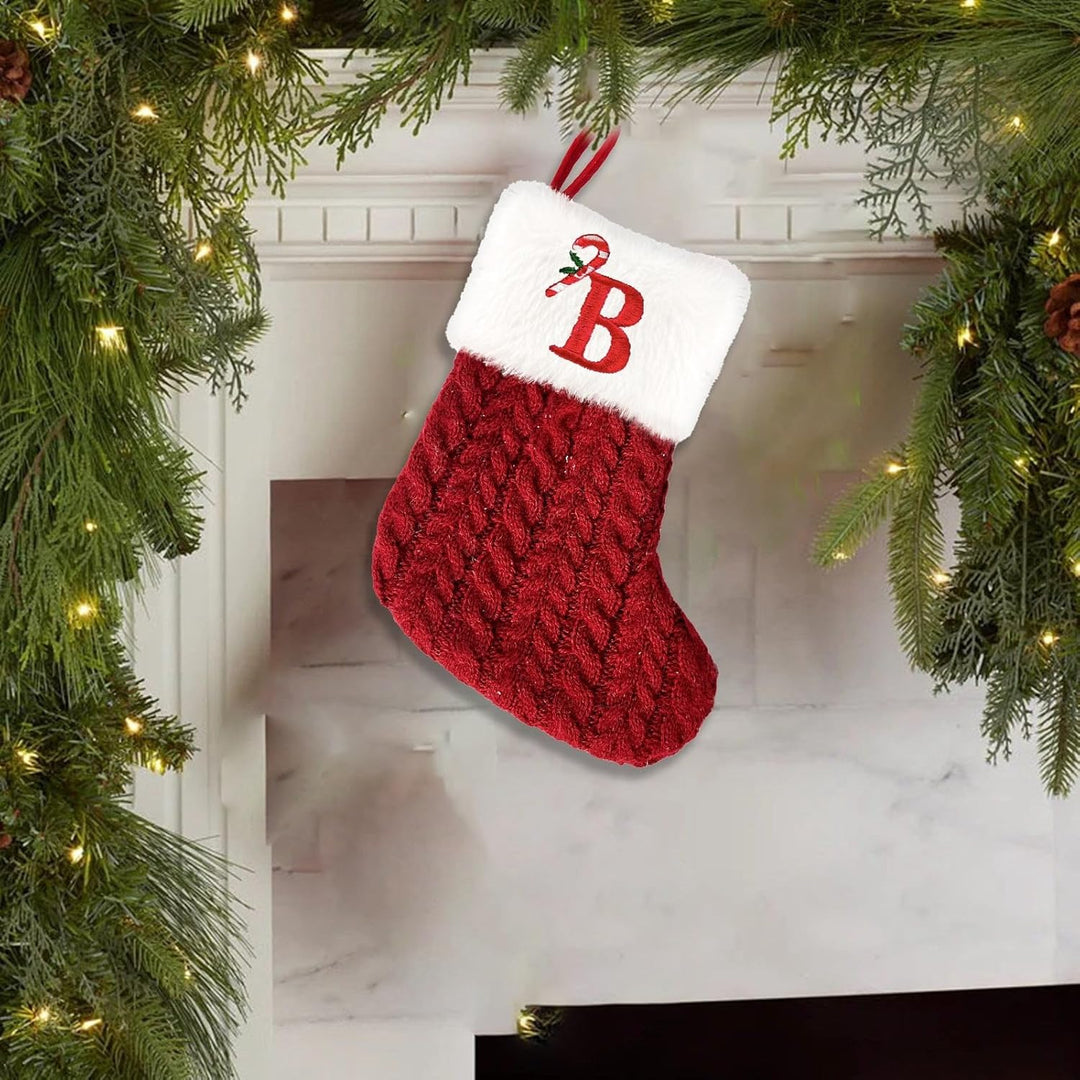 Weihnachtsstrümpfe mit Buchstaben Weihnachtssocke 20 cm Bestickter Nikolausstrumpf Christmas Stockin