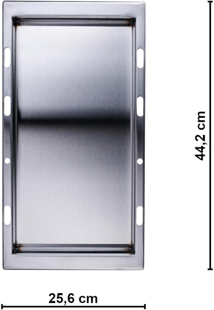 SANTOS einsetzbare Grillpfanne/Einsatzpfanne - Edelstahl Plancha - 25,6x44,2x4cm - für Weber Spirit