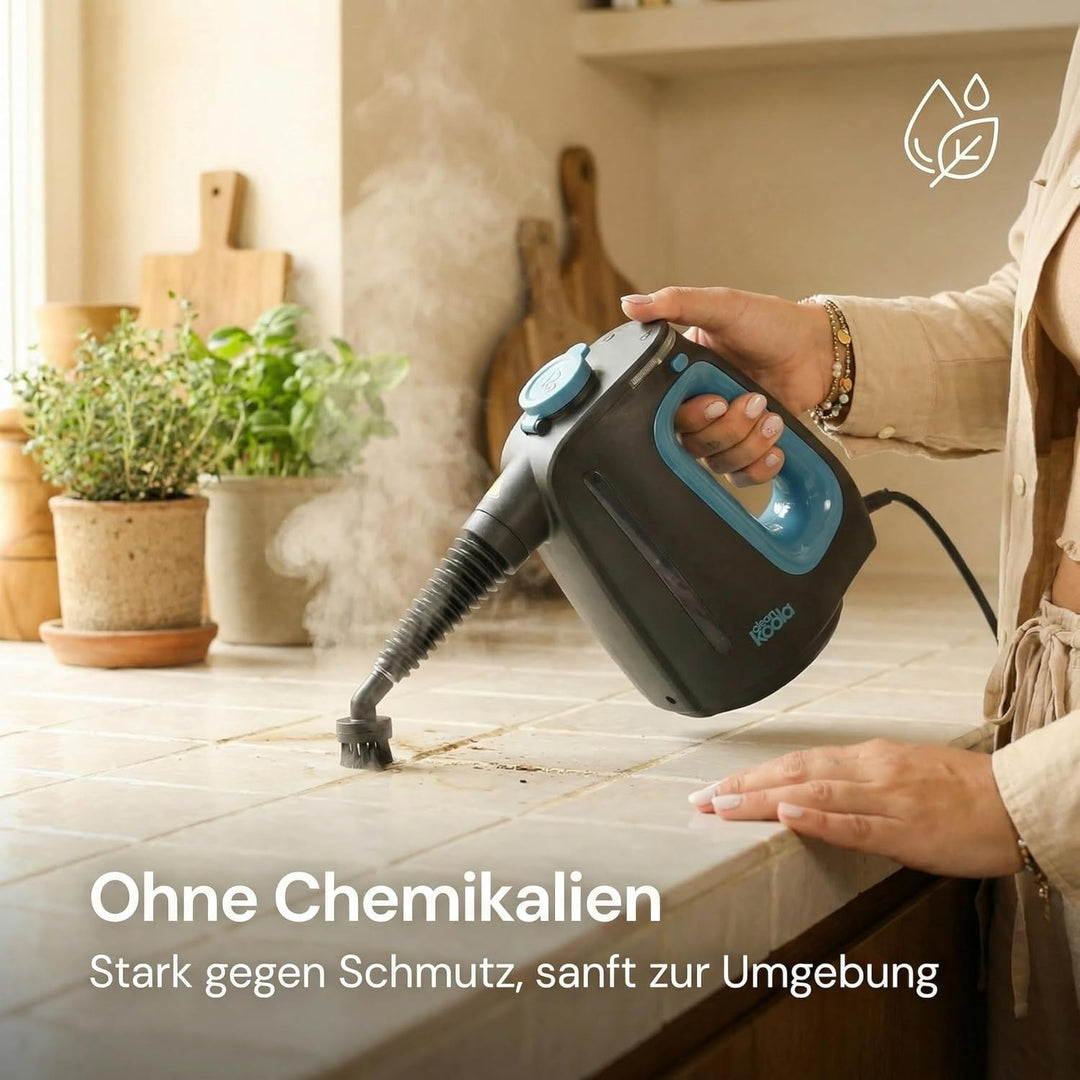 Handdampreiniger – 15 Sek. Aufheizzeit – Bis zu 30 Min. Dauerdampf – Inkl. 12 Zubehörteile – Für Bad